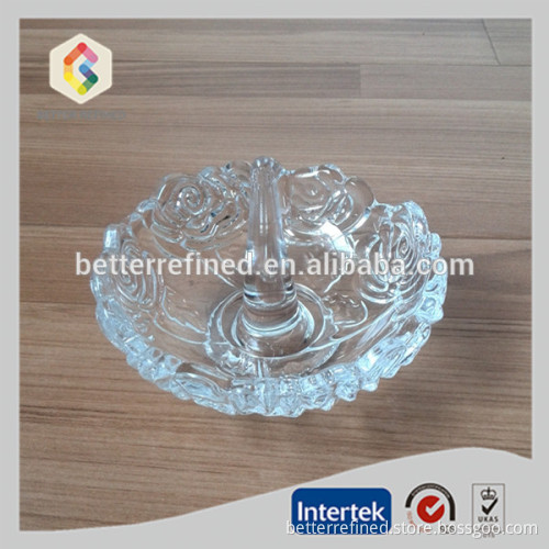 Crystal glass ring holder for wedding gift